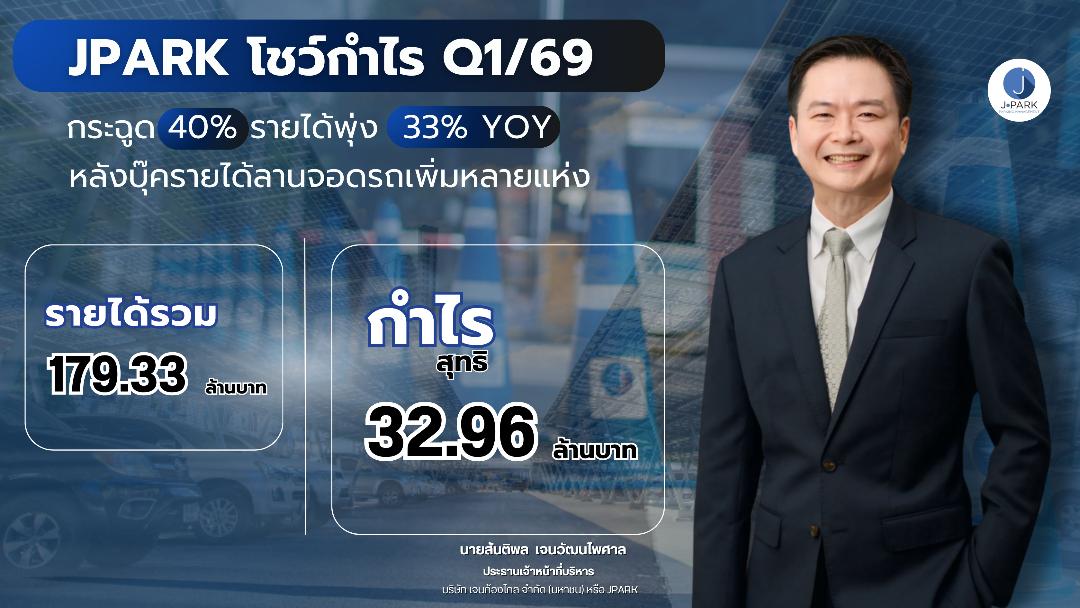JPARK อวดกำไรไตรมาสแรกโตแรง 40.86%